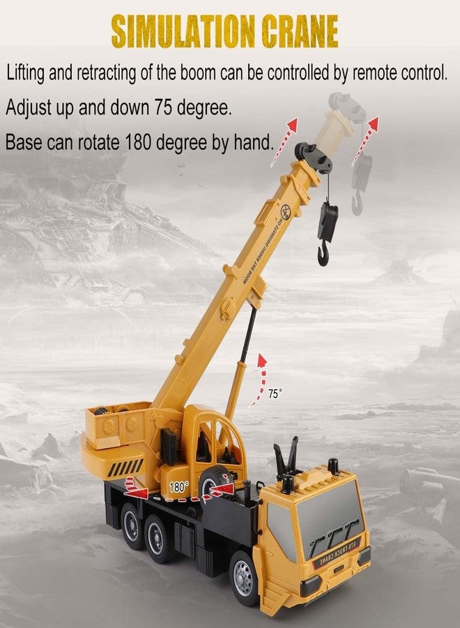 SNACKTANT Remote Control Crane Truck Toy for Boys - 2.4G Large RC Crane Truck with Light & Sound, 6 Channel Construction Toy with 2 Batteries, Tractor Toy Birthday for Kids 3-8 Years Old - Image 2
